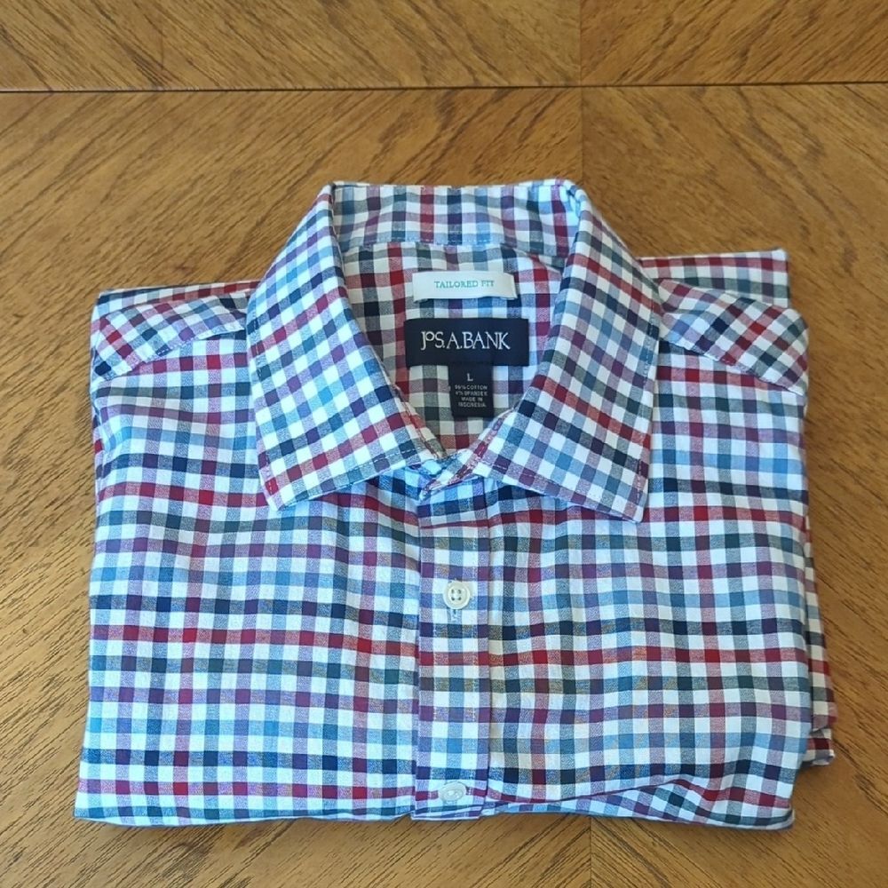 Men's Tailored Fit Multicolored Plaid Button-down Shirt